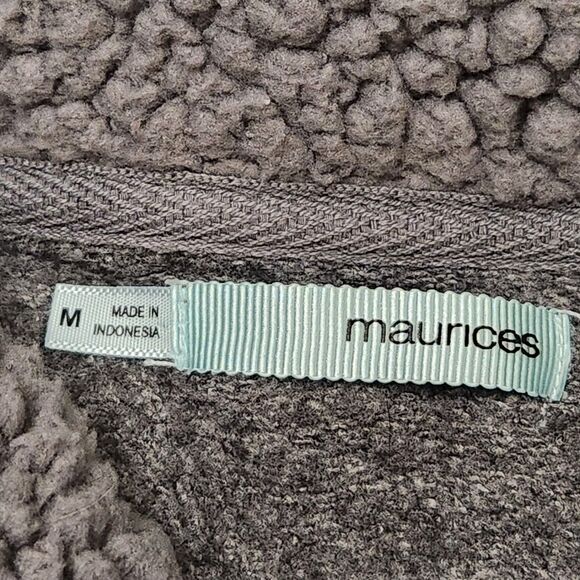 Maurices Asymmetrical Zip Top – Women’s Medium – Sherpa Collar – Gray - Picture 5 of 6